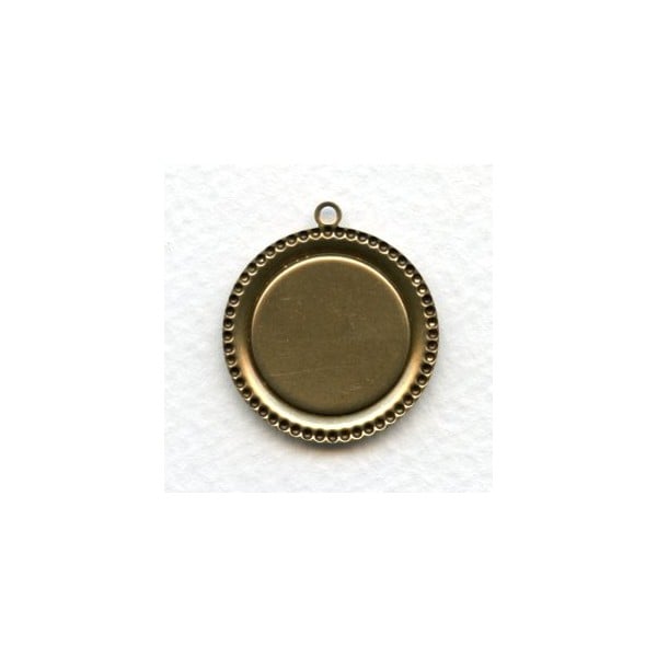 Beaded Edge Pendant Settings 18mm Oxidized Brass (6) - Image 2