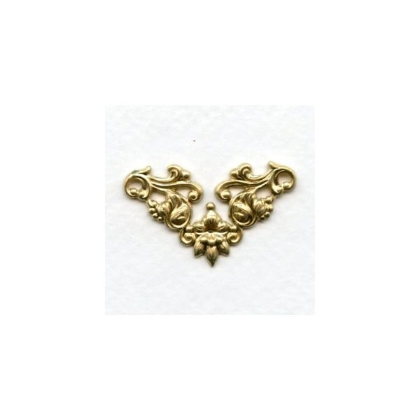 Leaves and Vines Raw Brass Floral Connector 36mm (6)