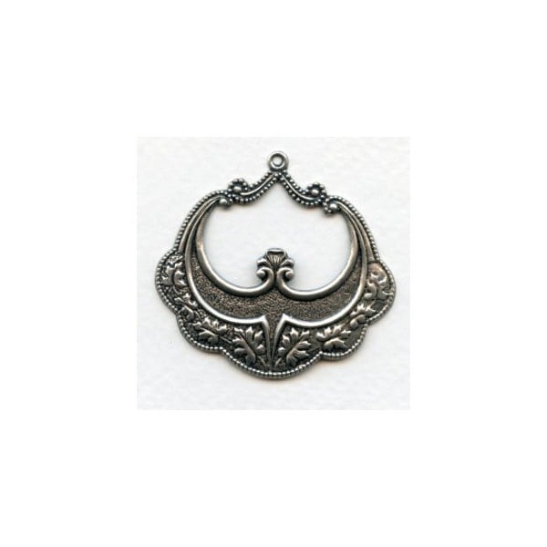 Fabulous Hoop Pendants Oxidized Silver 48x44mm (2)