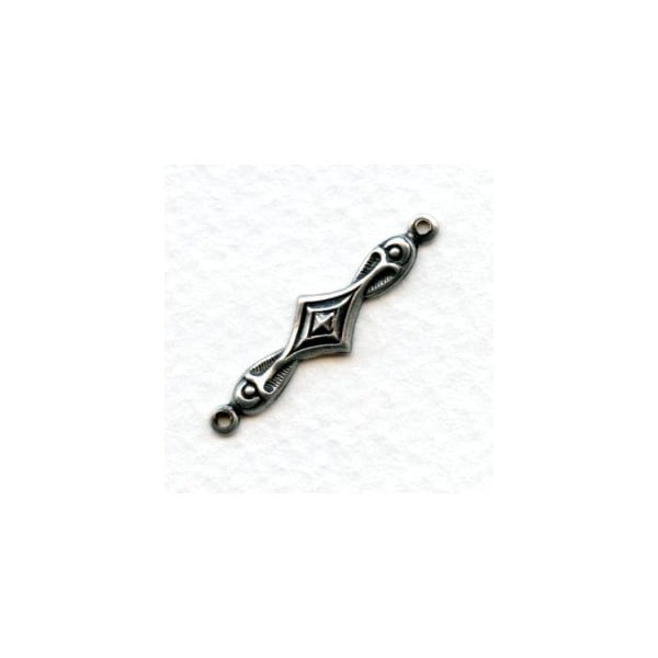 Art Deco Style 30mm Connectors Oxidized Silver (12)