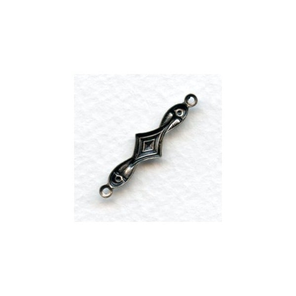 Art Deco Style 30mm Connectors Oxidized Silver (12) - Image 2