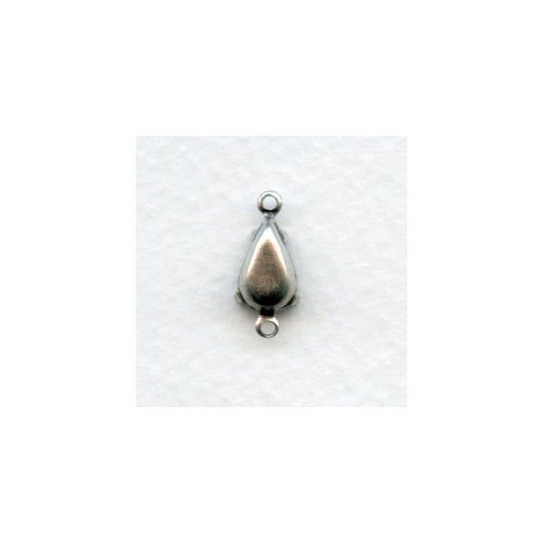 Pear Shape 10x6mm Setting Connectors Oxidized Silver (12)