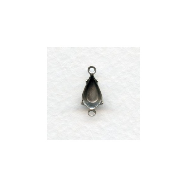 Pear Shape 10x6mm Setting Connectors Oxidized Silver (12) - Image 2