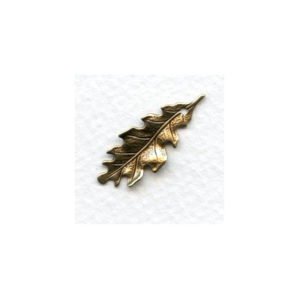 Small Oak Leaves With Hole Oxidized Brass 27mm (6)