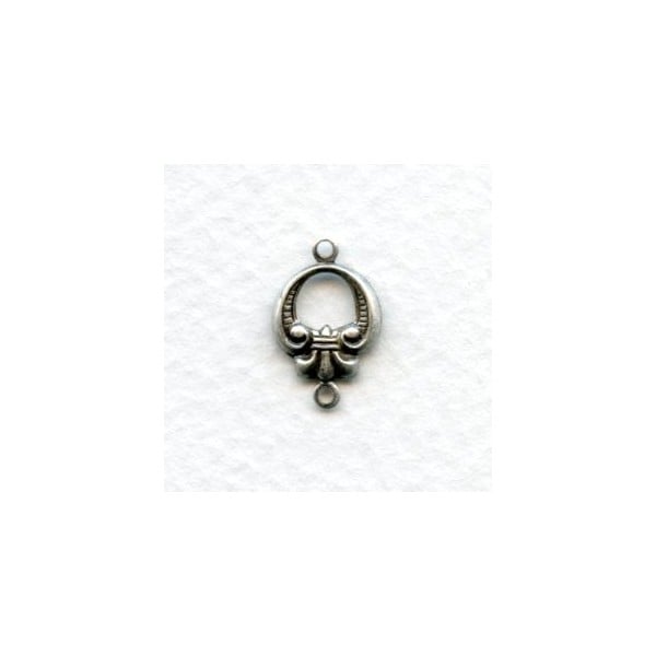 Dainty 15mm Hoop Connectors Oxidized Silver (12)