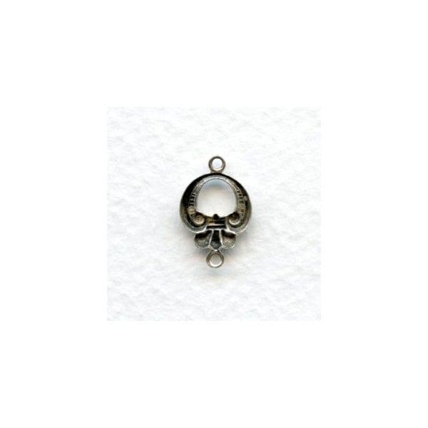Dainty 15mm Hoop Connectors Oxidized Silver (12) - Image 2