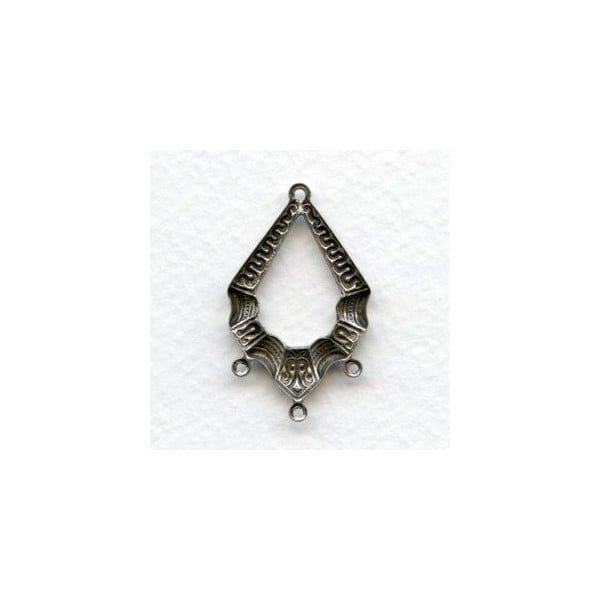 Ornate Connector Hoop Oxidized Silver 33mm (6) - Image 2