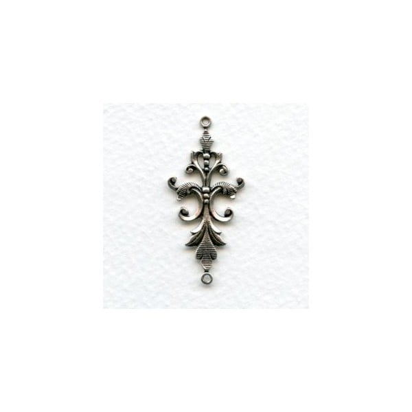 Fancy Victorian Style connector 40mm Oxidized Silver (2)