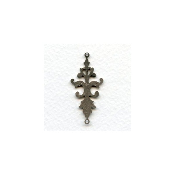 Fancy Victorian Style connector 40mm Oxidized Silver (2) - Image 2