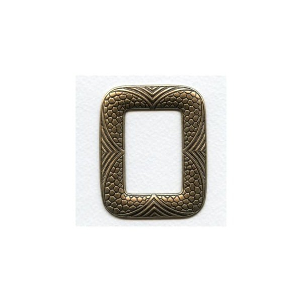 Embossed Detail Frame 65mm Stamping Oxidized Brass (1)
