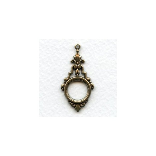 Elegant Art Deco Pendant Drops Oxidized Brass (6)
