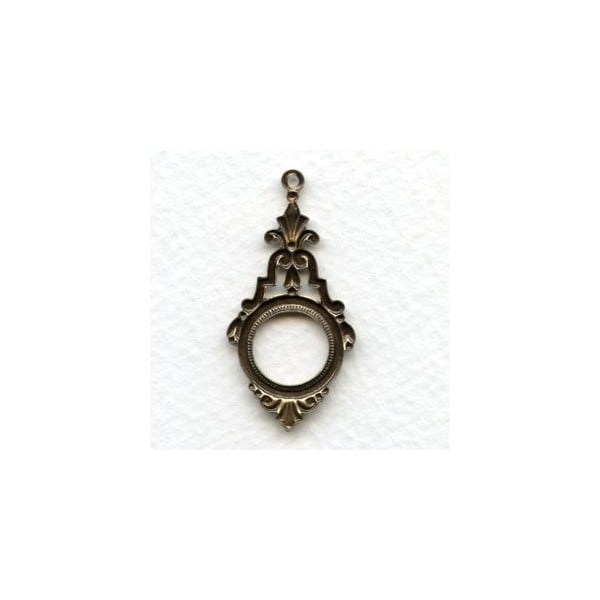 Elegant Art Deco Pendant Drops Oxidized Brass (6) - Image 2