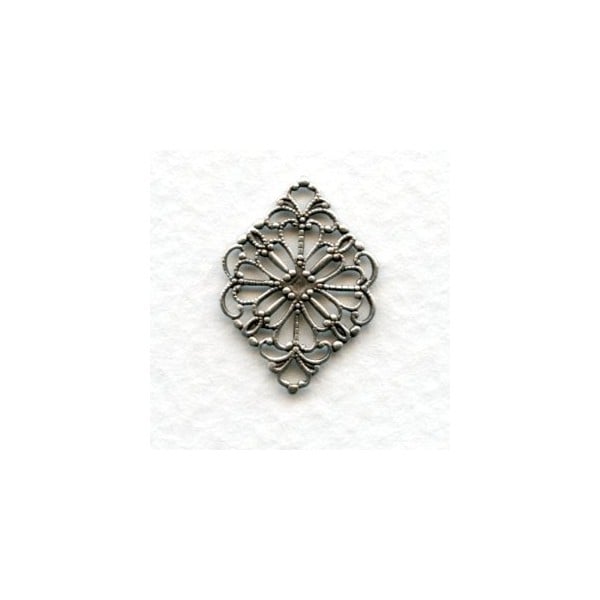 Filigree 21mm Connectors Oxidized Silver (12)