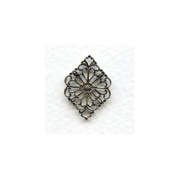 Filigree 21mm Connectors Oxidized Silver (12) - Image 2