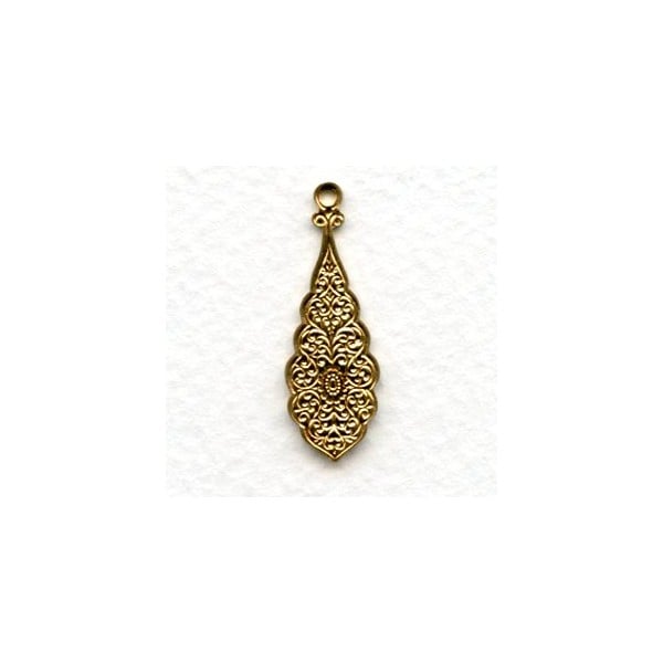 Embossed Pendants for Earrings 30mm Raw Brass (6) - Image 2