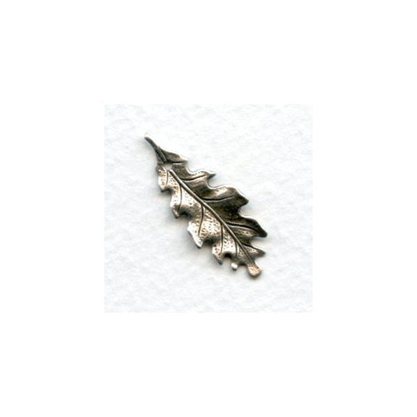 Small Oak Leaves With Hole Oxidized Silver 27mm (6)