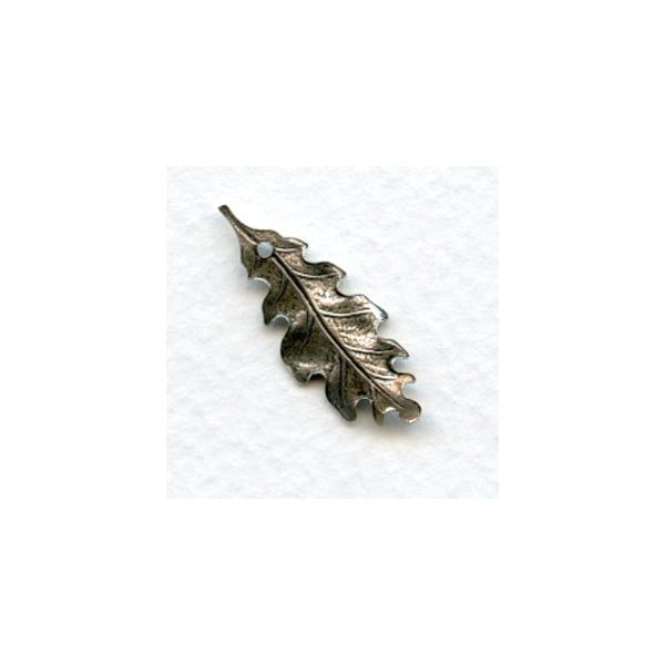 Small Oak Leaves With Hole Oxidized Silver 27mm (6) - Image 2