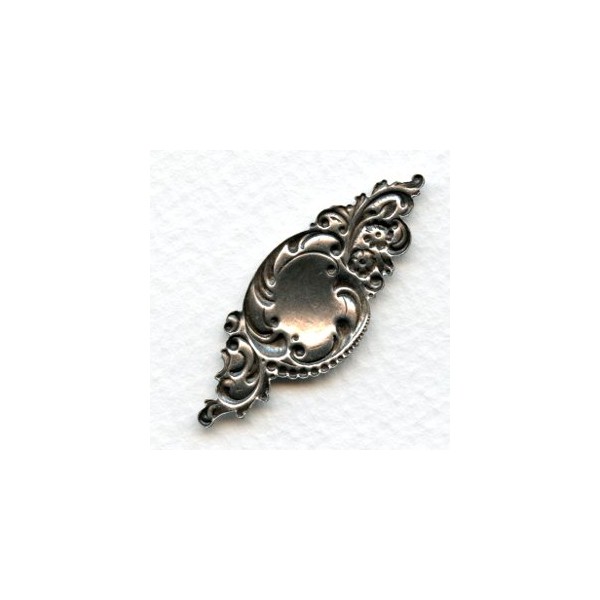Flourish Cartouche Floral Design Oxidized Silver (1) - Image 2
