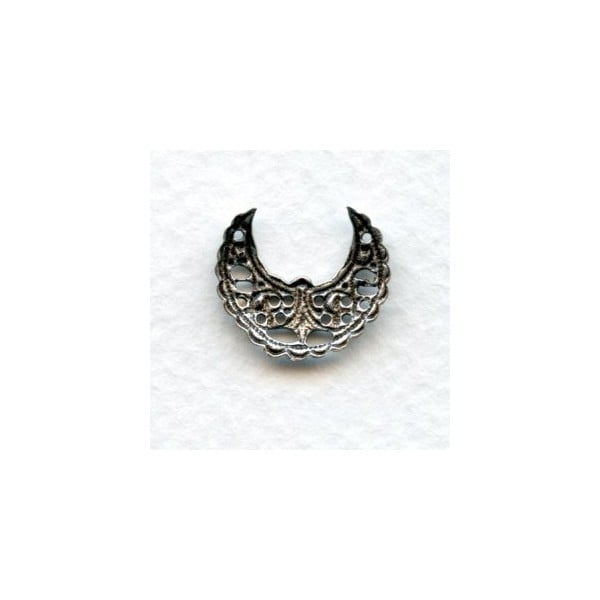 Smaller Half Moon Filigree Oxidized Silver 17mm (6) - Image 2