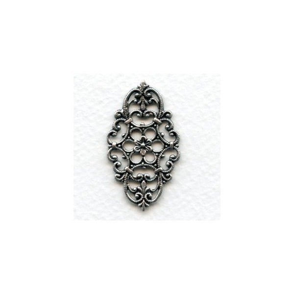 Oval Filigree Design Oxidized Silver 38x21mm (3)