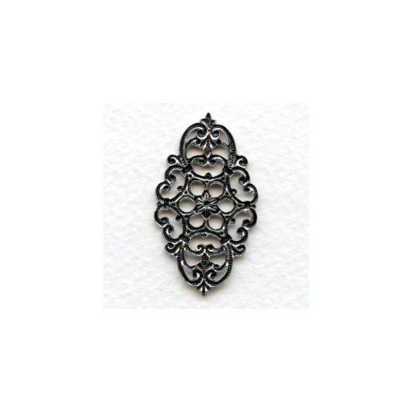 Oval Filigree Design Oxidized Silver 38x21mm (3) - Image 2