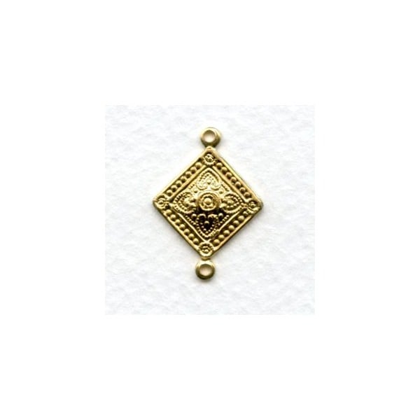 Square Medallion Connector 21mm Raw Brass (6)