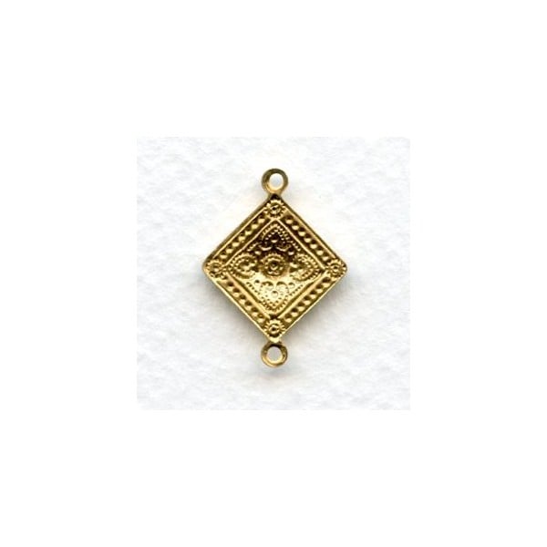 Square Medallion Connector 21mm Raw Brass (6) - Image 2