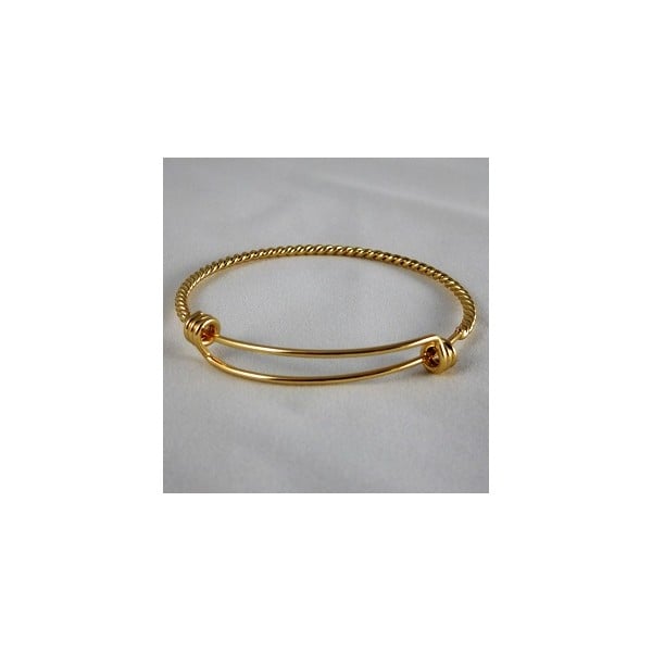 Expandable Twist Wire Bracelet Bright Gold (1) - Image 2