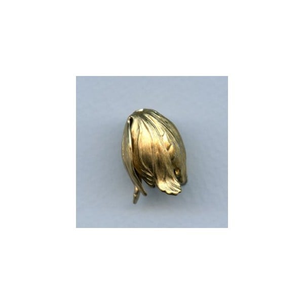Dramatic Size Leaves Bead Caps Raw Brass (3)