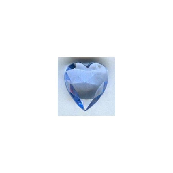 ^Lt Sapphire Glass Heart-Shape Stones Unfoiled 12x11mm
