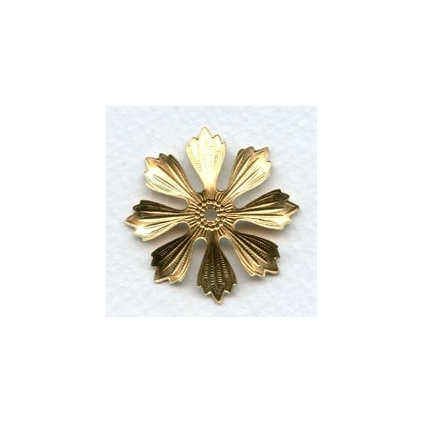 Large Raw Brass Flower Stampings 33mm (3) - Image 2