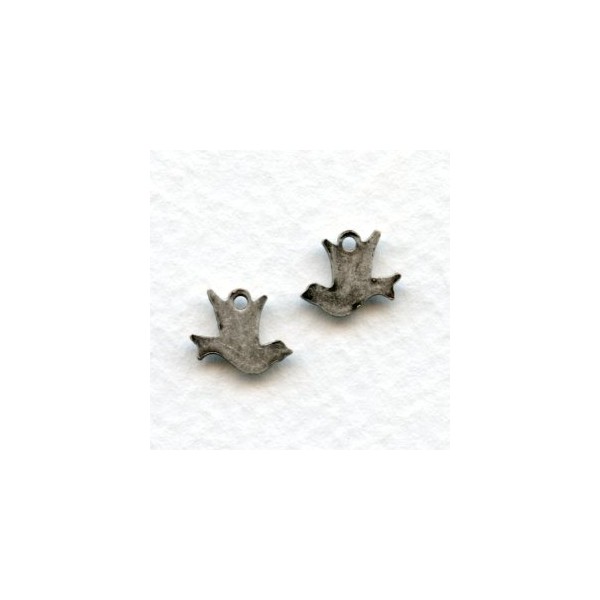 Tiny Doves Taking Flight Oxidized Silver (6 Pairs) - Image 2