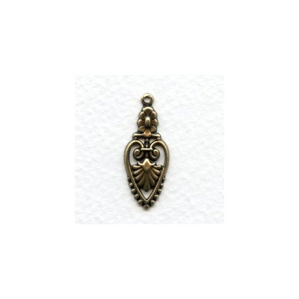 Decorative Pendants 29mm Oxidized Brass (12)
