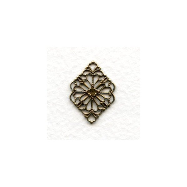 Filigree 21mm Connectors Oxidized Brass (12)