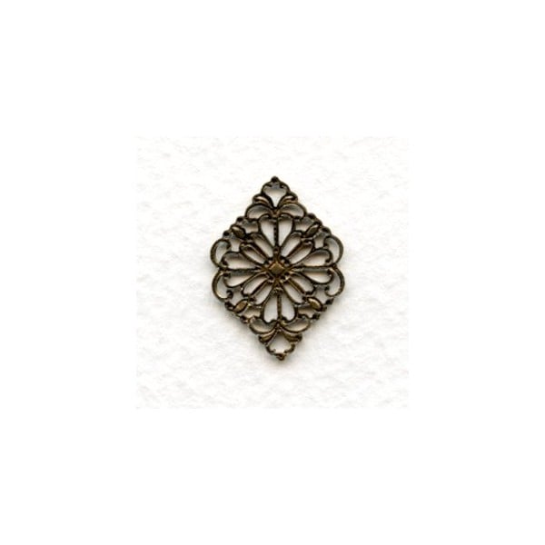 Filigree 21mm Connectors Oxidized Brass (12) - Image 2