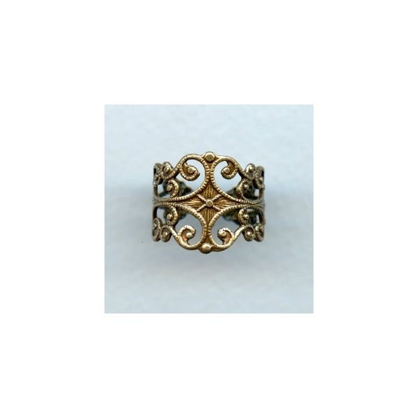 Filigree Adjustable Finger Ring Oxidized Brass (1)