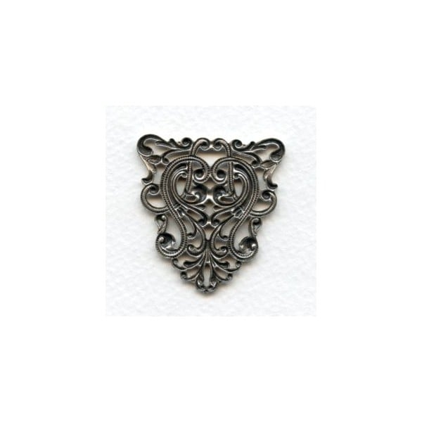 Filigree Ornate Triangle 40mm Stamping Oxidized Silver (1) - Image 2