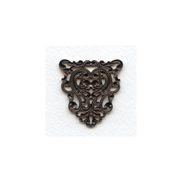 Filigree Ornate Triangle 40mm Stamping Oxidized Copper (1) - Image 2