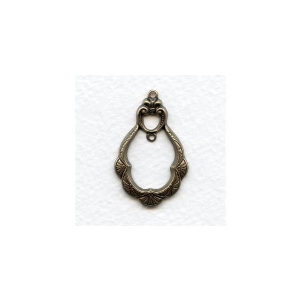 Focal Point Hoops for Special Beads Oxidized Brass (6)