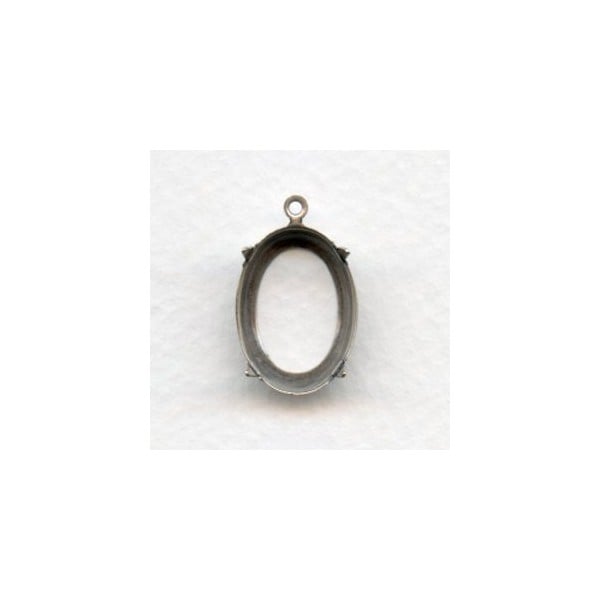Open Back Settings Oxidized Silver 18x13mm (12)