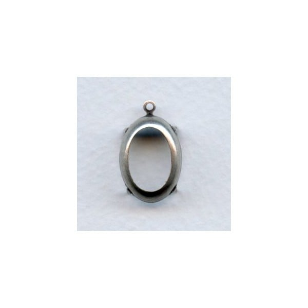 Open Back Settings Oxidized Silver 18x13mm (12) - Image 2