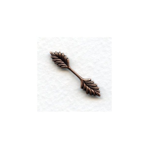 Small Double Leaf Bail Stampings Oxidized Copper 26mm (12)