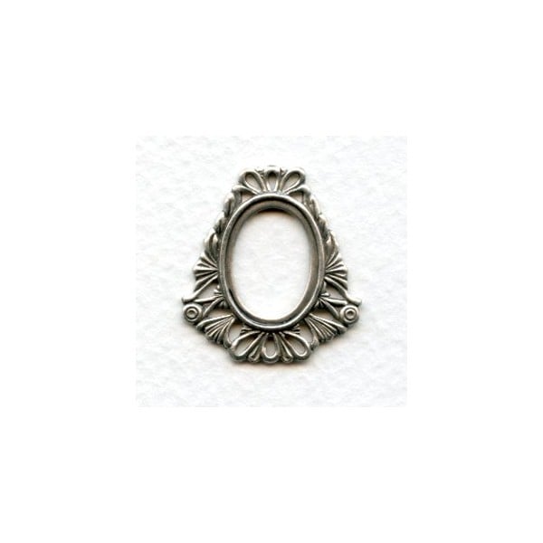 Setting Frame Connector Fancy Border Oxidized Silver (6)