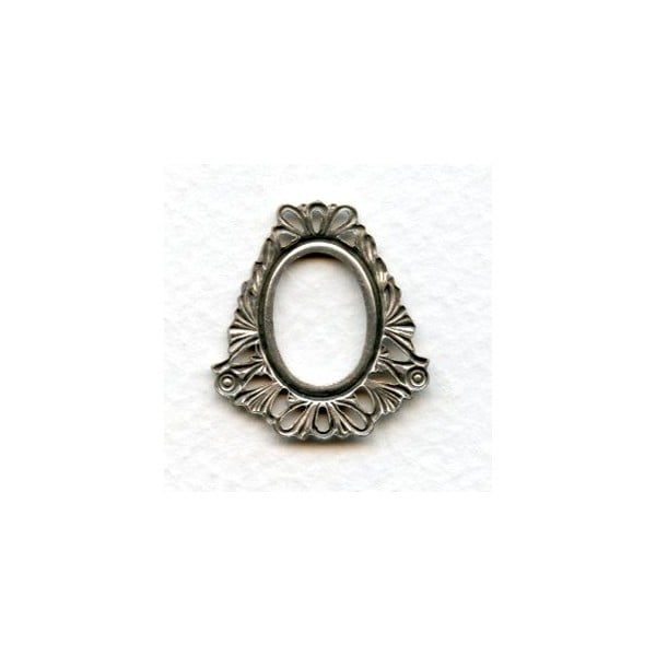 Setting Frame Connector Fancy Border Oxidized Silver (6) - Image 2