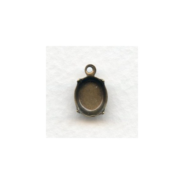 Oval 10x8mm Closed Back Settings Oxidized Brass (12)
