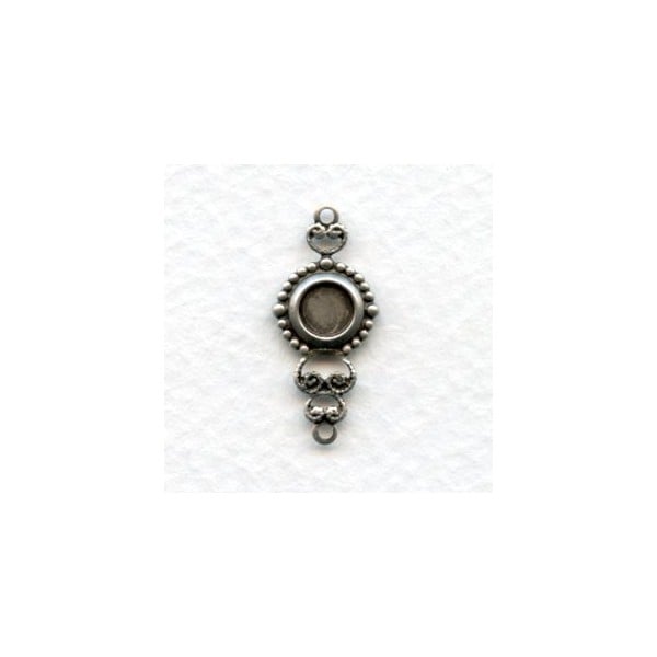 Ornate 5mm Setting Connectors Oxidized Silver (12)