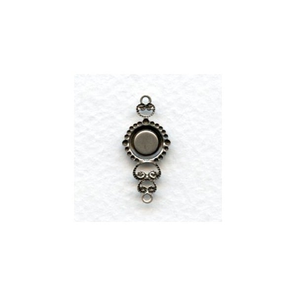 Ornate 5mm Setting Connectors Oxidized Silver (12) - Image 2