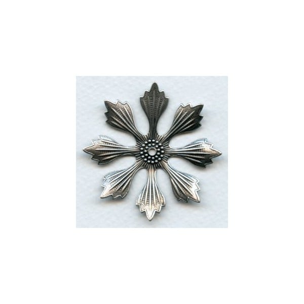 Huge Oxidized Silver Flower Stampings 49mm (3)