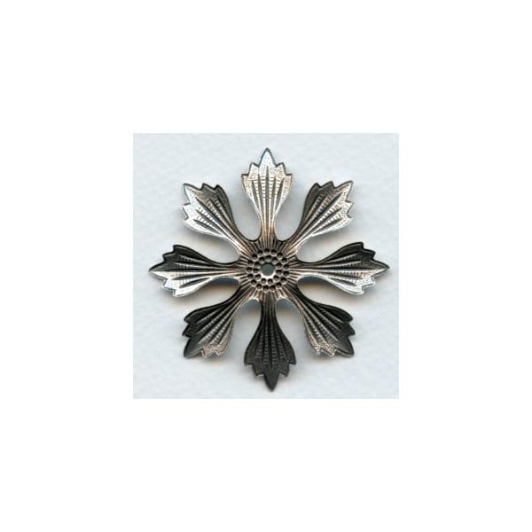 Huge Oxidized Silver Flower Stampings 49mm (3) - Image 2