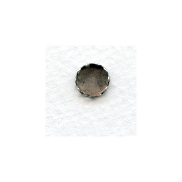 Lace Edge Settings for 7mm Rounds Oxidized Silver (12)